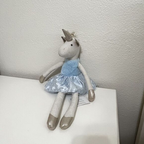 Orange Tree Toys Kids Blue Unicorn Ballerina Rag Doll Plush Tutu 20" NWT - Picture 3 of 16